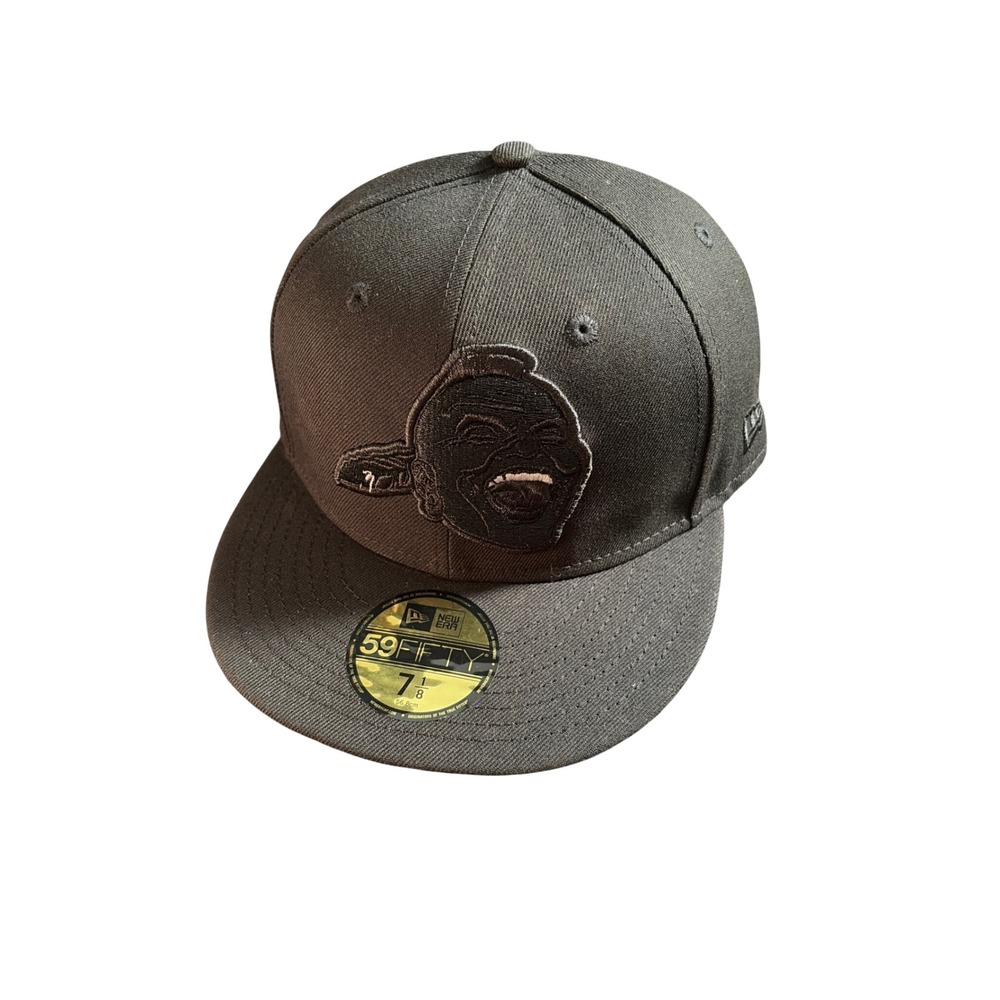 New Era Milwaukee Braves Hat Mens 7 1/8 Black 1957 World Series Fitted Cap